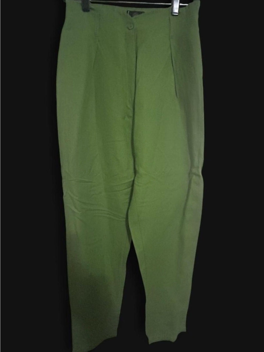 Vintage KENZO CITY Linen Blend Pleated Trousers Green High Waisted Pants FR 40